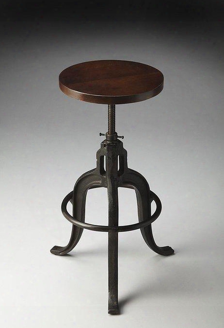 2049025 Metalworks Revolving Bar Stool In Dark Espresso