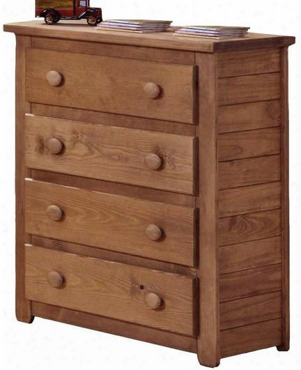 31004-j Jumbo Dresser With 4 Drawers Solid Pine Wood Construction And Rolling Metal Glide In Mahogany