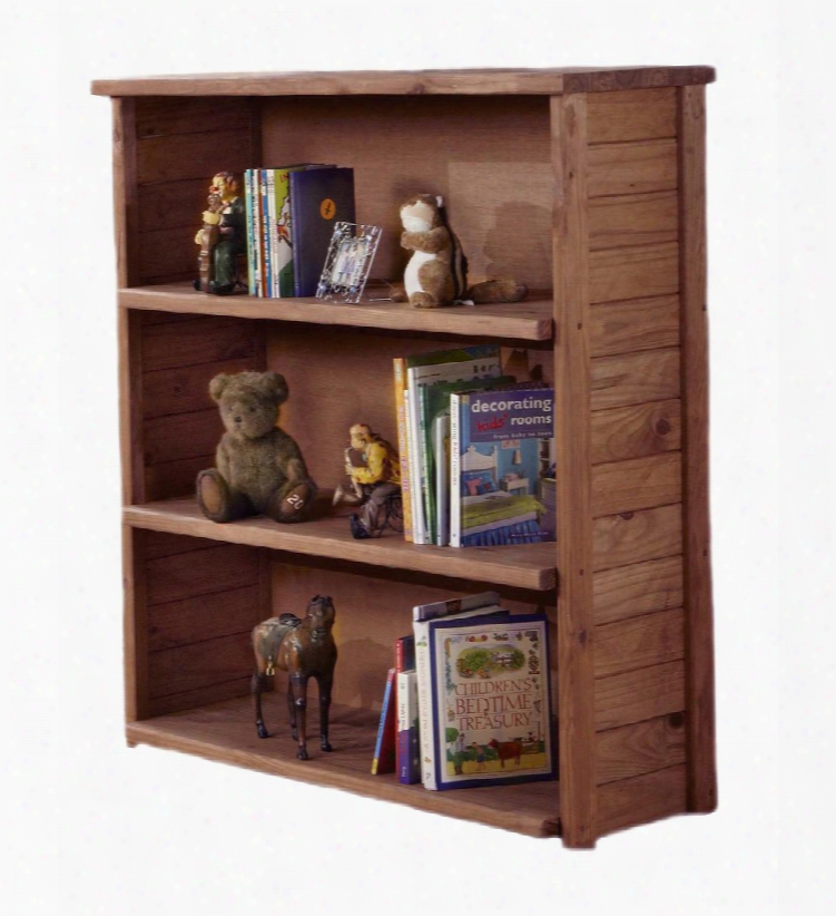31309 Open Bookcase With 3 Shelves And Solid Pine Wood Construction In Mahogany