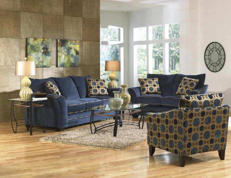 3252k1in Horizon Collection 2 Pieces Set: Sofa And Loveseat In Ink