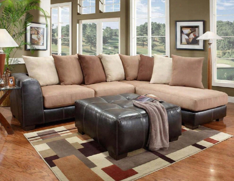 6350-sec-srs Landon 2 Pc Sectional With Left Arm Facing Sofa Right Arm Facing Chaise And Fabric Upholstery In Sea Rider Saddle And Lwredo