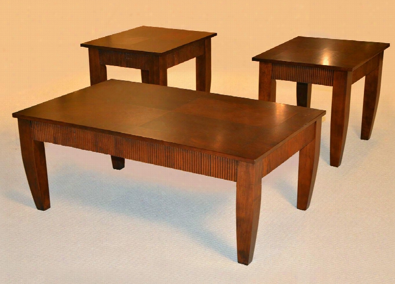 82940 Sutton Collection Wooden Cocktail Table In Chestnut