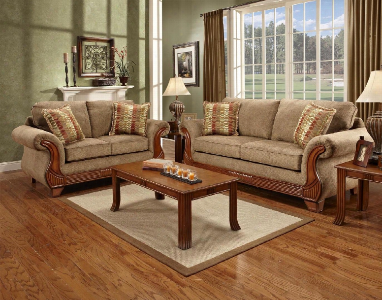 8400-rm-sl Verona Iv 2 Piece Shannen Living Room Set Sofa + Loveseat In Radar Mocha/funhouse