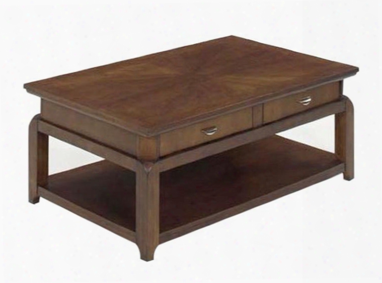 85640 Bradley Collection Castered Cocktail Table With 2 Drawers And Golden Oak