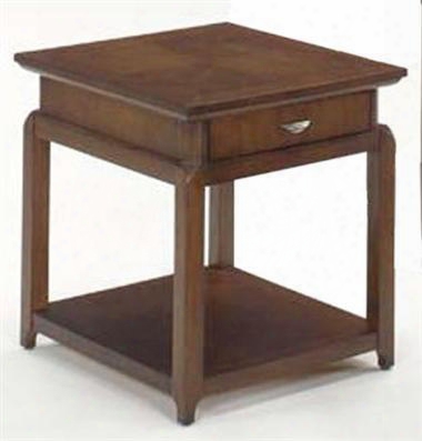 85650 Bradley Collection Castered End Table With One Drawer And One Shelf In Golden Oak