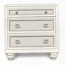 B2344-01 Diamond Collection 3 Drawer Nightstand In High Gloss White