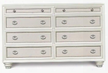 B2344-20 Diamond Collection 8 Drawer Dresser In High Gloss White