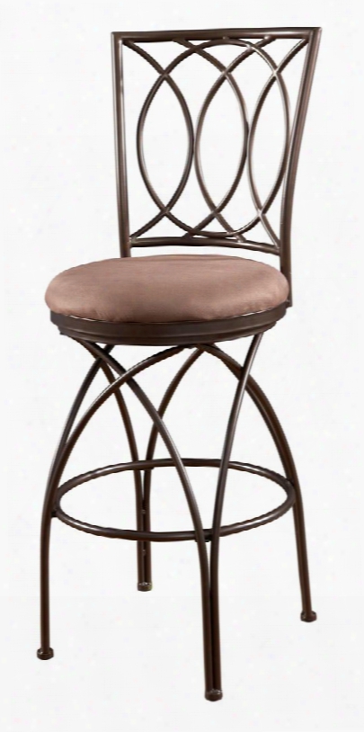 Big & Tall Collection 586-851 49" Crossed Legs Bar Stool With Moc Ha Color 100% Polyester Upholstery And Foot Rwst In Bronze Powder Coat