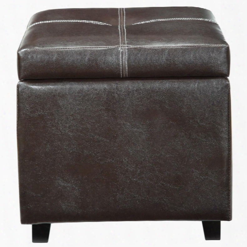 Eei-814-brn Treasure Ottoman In Espresso