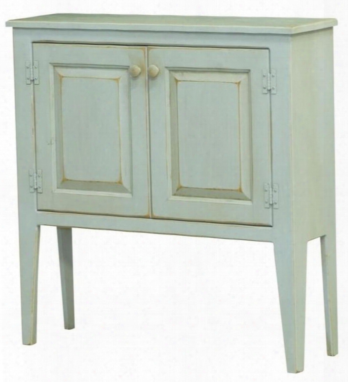 Eliza 465003 36" Honey Cabinet With 2 Doors Simple Knobs Tapered Legs And Premium Grade Pine Wood Construction In Seafoam