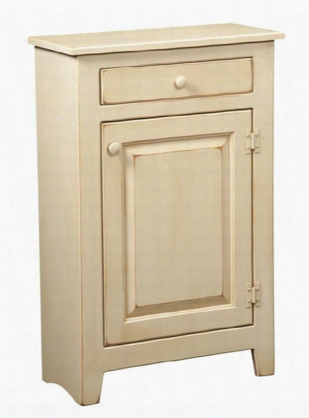 Hannah 465007 24" Small Cabinet With 1 Drawer 1 Door Simple Pulls And Premium Grade Pine Wood Construction In Buttermilk