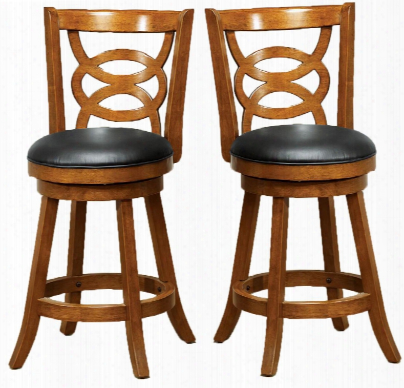 I 1252 Barstool - 2pcs / 39"h / Swivel / Oak Coounter