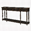 32094 72" Console Table with Four Drawer Bottom Shelf and Turned Legs in Apperson Black