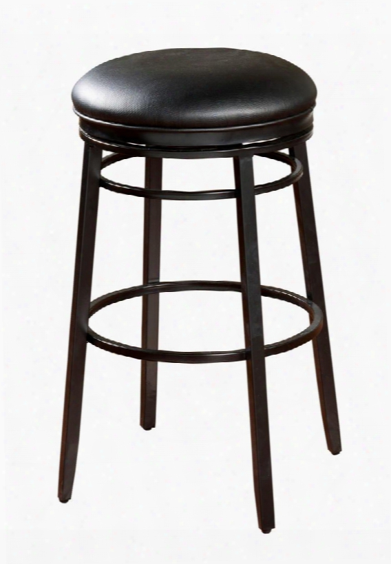 Silvano Series 130923blk 30" Transitional Backless Bar Stool With Full Bearing Swivel And Adjustable Leg Levelers Finished In Black With Black