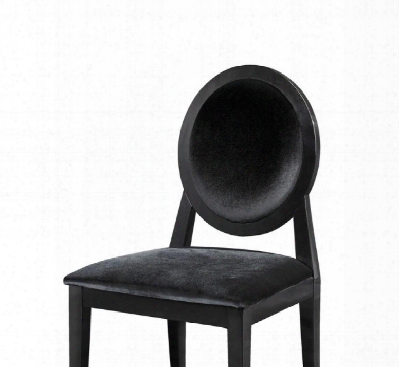 Vgunaa030 A&x Alice Sdie Chair With Tapered Legs Black Lacquer Fabric Upholstery And High Gloss Frame In Black