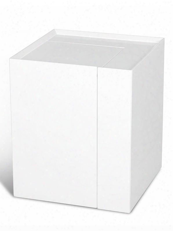 Vgwcp205b-1 Modrest End Table With Hidden Storage Compartment In White Lacquer