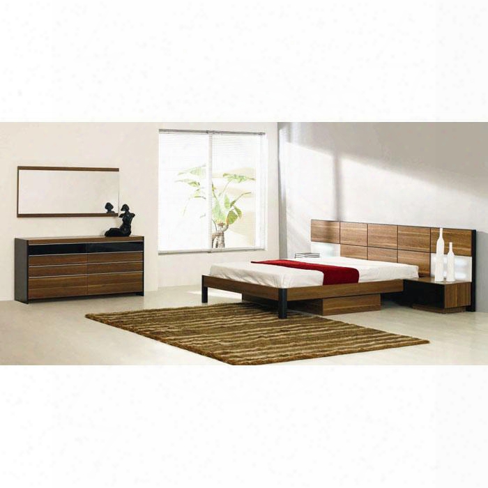 Vgwcrondok5pcset Rondo Collection 5 Piece Bedroom Set With King Size Platform Bed + 2 Nightstands + Dresser + Mirror: