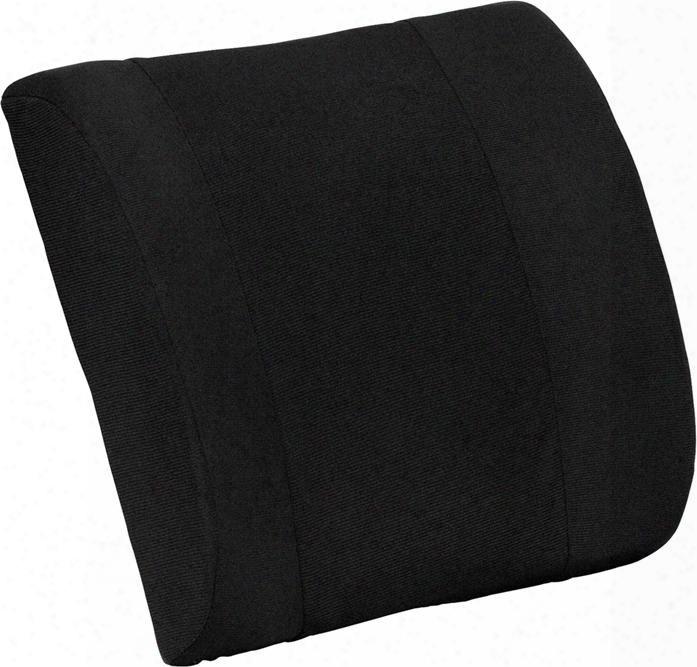 Xu-lumbar-gg 13.25" Multipurpose Lumbar Cushion With Dense Foam Padding Ergonomic Shape Elastic Strap And Removable Mesh Material In Black