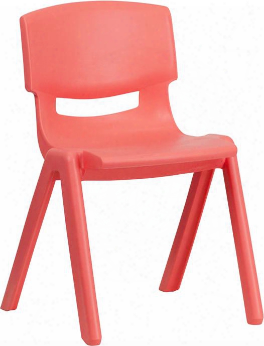 Yu-ycx-004-red-gg 23.25" Stacking Student Chair With Lightweight Design 286 Lb. Static Load Capacity Contoured One-piece Shell And Polypropylene Plastic