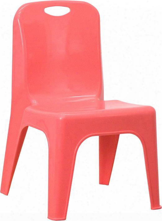 Yu-ycx-011-red-gg Red Plastic Stackable School Chair With Carrying Handle And 11' Seat