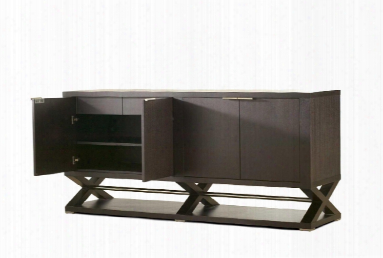 3410-30 54x18x30 Halifax 4-door 4-drawer 2-shelf Buffet In Expresso Finish With Brushed Stainless Steel