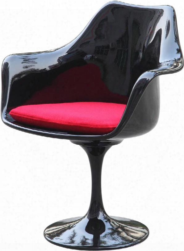 Fmi1133-black/red Flower Arm Accent Chair: