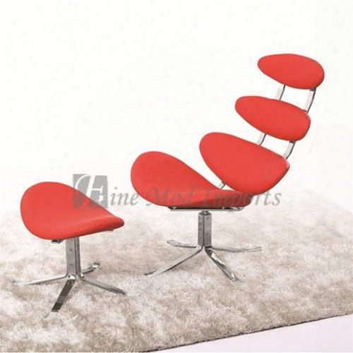 Fmi1146-red Crono Chair And Ottoman