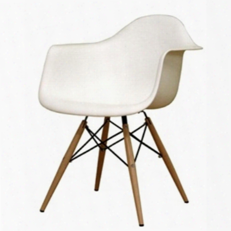 Fmi4012-white Woodleg Dining Arm Chair