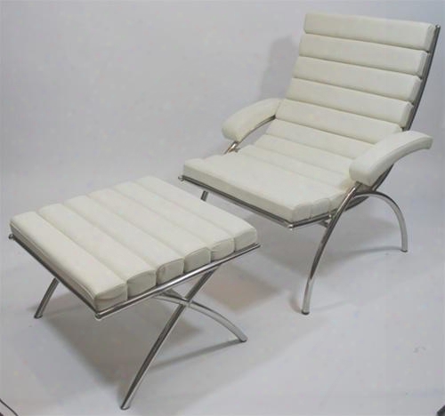 Fmi9010-white Classic Chair & Ottoman