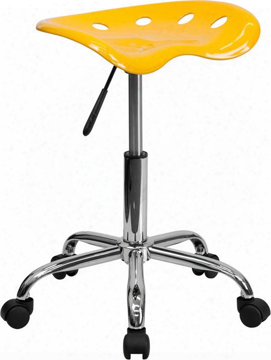 Lf-214a-yellow-gg Vibrant Orange-yellow Tractor Seat And Chrome