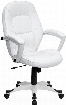 QD-5058M-WHITE-GG Mid-Back White Leather Executive Office