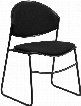 RUT-CA02-01-BK-PAD-GG HERCULES Series 550 lb. Capacity Black Padded Stack Chair with Black Powder Coated Frame