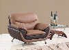 U2106-C Two-Toned Bonded Leather Chair Bonded Leather Upholstery Metal Arms/Legs in