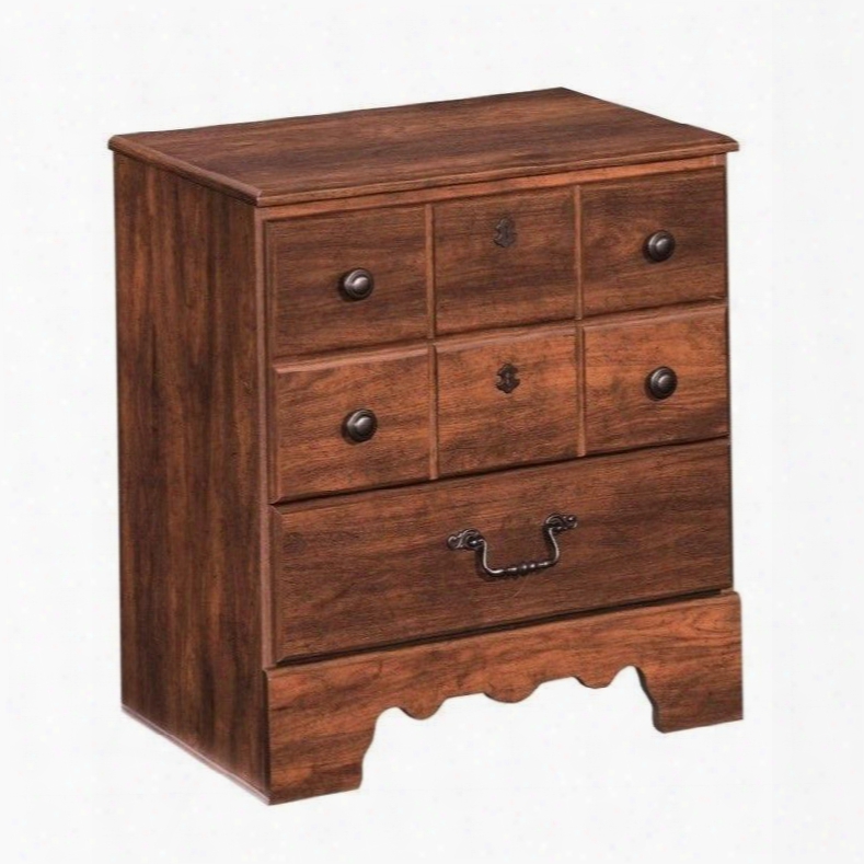 Timberline B258-92 23" 2-drawer Nightstand With Replicated Cherry Grain Details Side Roller Glides And Decorative Hand Pulls In Warm