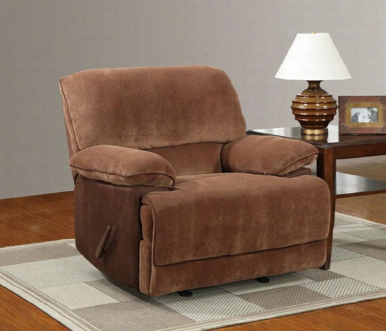 U9968-chmp Br Sugar/mf101-r Microfiber Rocker Recliner Plush Seats/back/arms Reclining Mechanism In Brown