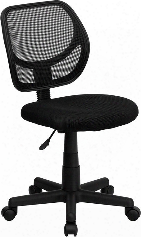 Wa-3074-bk-gg Mid-back Black Mesh Task Chair And Computer