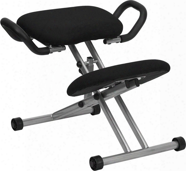 Wl-1429-gg Ergonomic Kneeling Chair In Black Fabric With