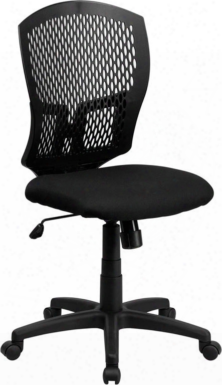 Wl-3958syg-bk-gg Mid-back Designer Back Task Chair With Padded Fabric