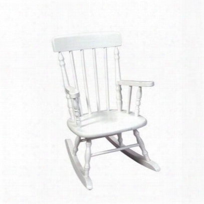 1410w Deluxe Hand Crafted Solid Wood Child's Spindle Rocking Chair In White