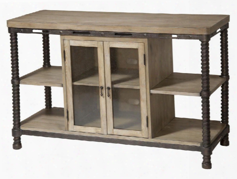 251-055 Mchanica Media Console With 2 Doors In Wood & Metal