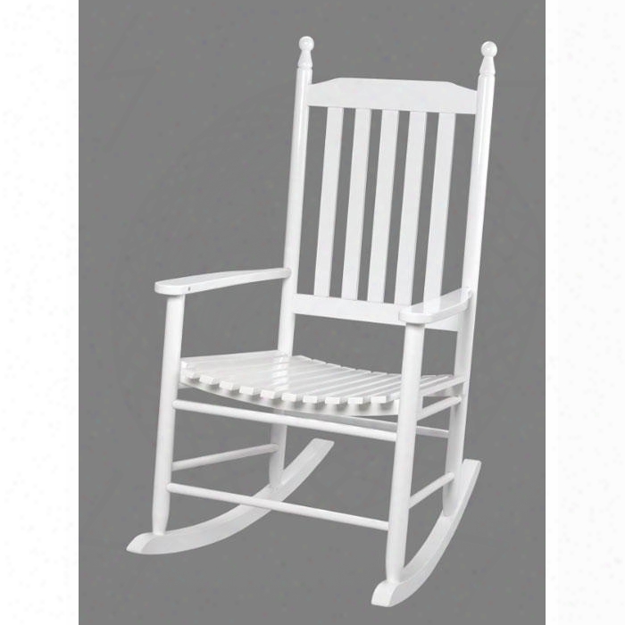 3400w Natural Wood Handcrafted Adult Tall Back Rocking Chair In White