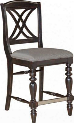 4026-592 Set Mirren Pointe X-back Set Of 2 Counter Stools Dark