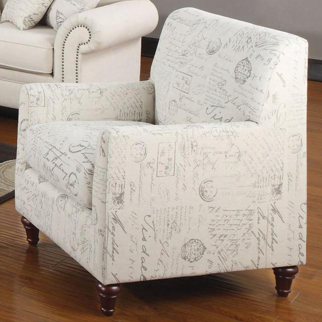 502513 Norah Accent Arm Chair With French Script