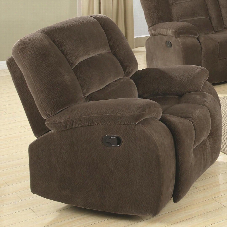 600993 Charlie Glider Recliner With Pocket Coil Seating Sinuous Spring Base High Density Foam Cuushions And Comfortable Textured Padded Seating In Brown