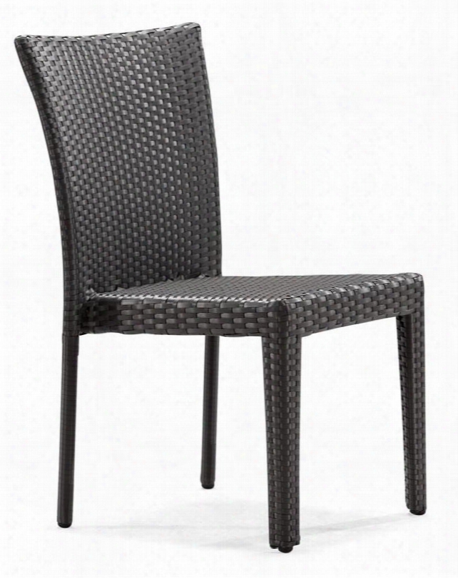 701360 Arica 35" Dining Chair With Flat Base And Curved Back In