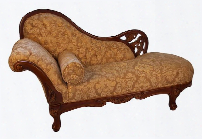 702cha Traditional Style Chaise In Brown With Mahogany Wood