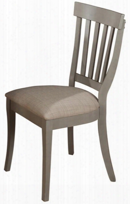 771-814kd Pottersville Side Chair With Cabriole Legs Slat Back Design And Fabric Upholstery In Antique