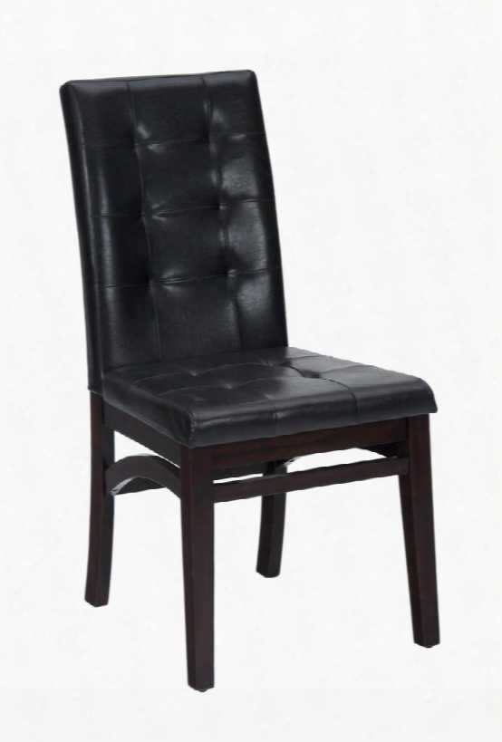 863-945kd Chadwick Espresso Tuufted Back Upholstered Dining Chair - Faux