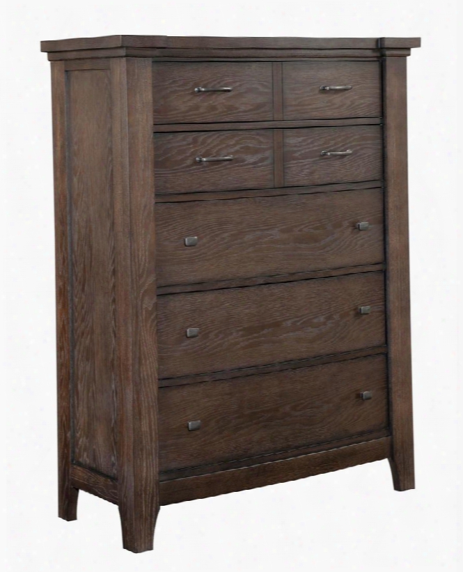 Attic Retreat 4990-240 42" Wide 5-draver Chest With Cedar Lined Bottom Drawer Blackened Bronze Hardware And Distressing Details In Mink