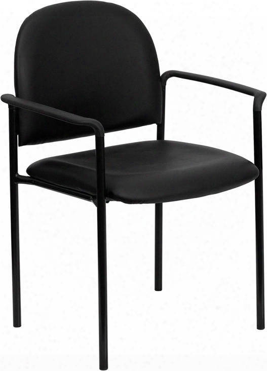 Bt-516-1-vinyl-gg Black Vinyl Comfortable Stackable Steel Side Chair With